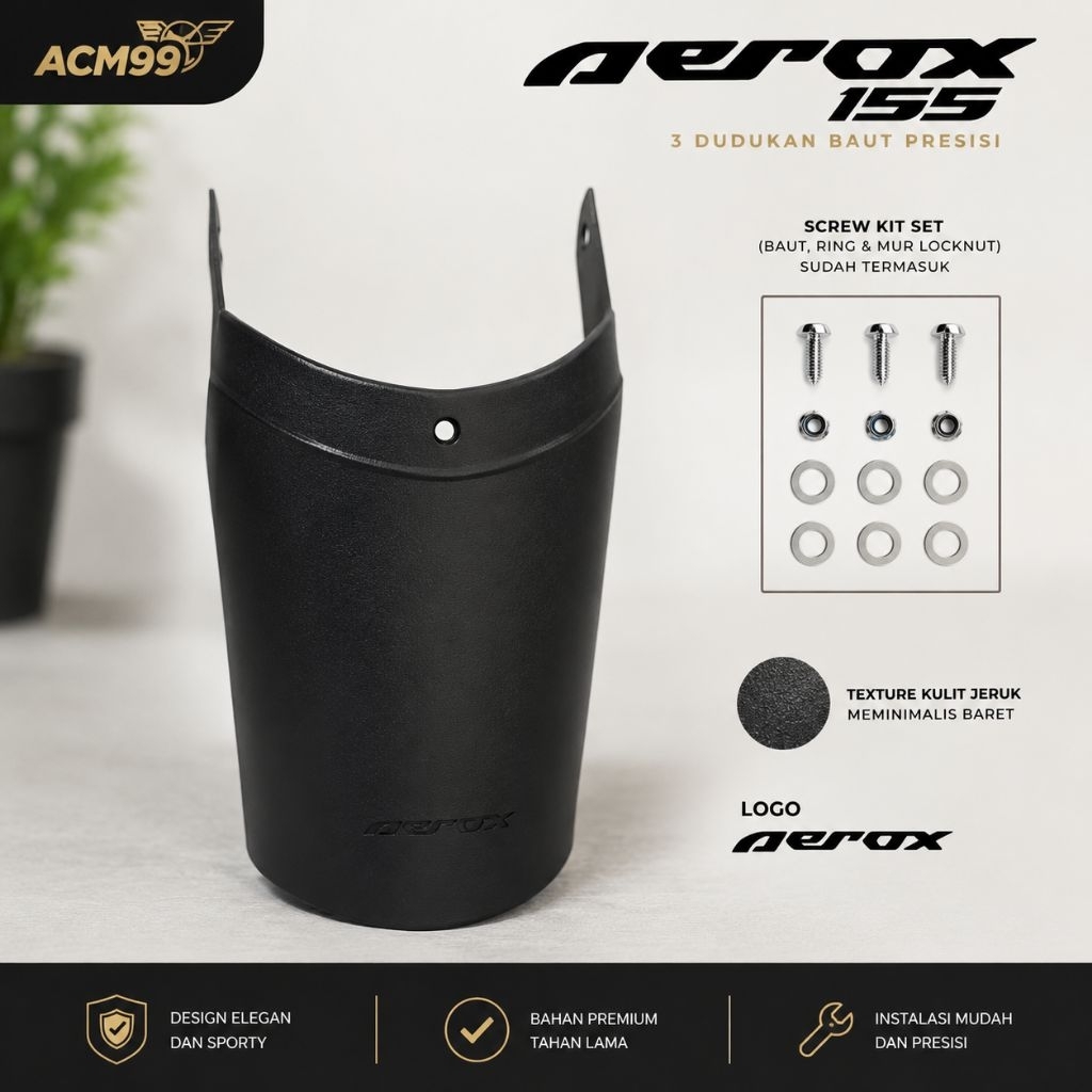 Sambungan spakbor depan aerox 155 Mudflap aerox 155