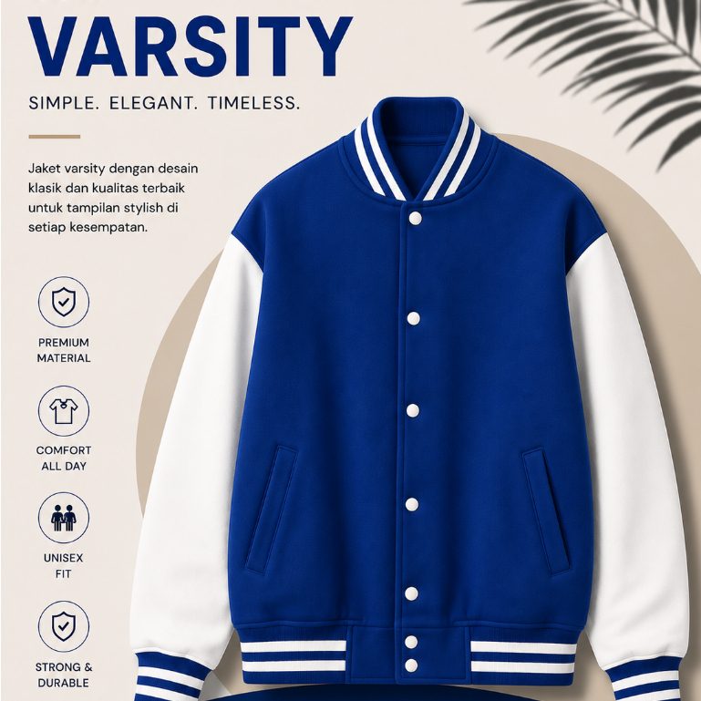 Jaket Varsity Polos Pria Wanita Jacket Baseball Original