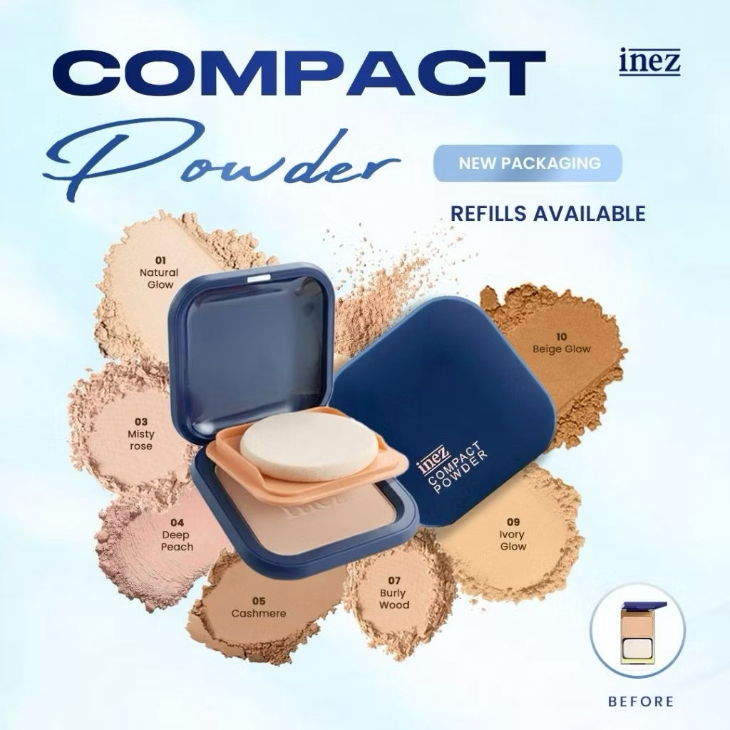 INEZ COMPACT POWDER BEDAK GLOWING (NEW LOOK)
