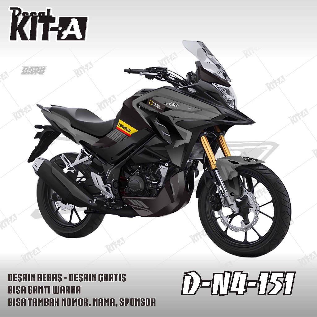 Decal cb150x sticker striping stiker honda cb 150x 2022 motif Hitam Emas D-N4-151
