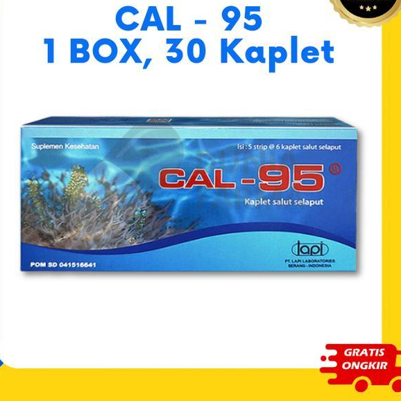 Promo [Cal-95] Cal 95 Suplemen Calsium Kalsium Vitamin Tulang Dan Gigi Multivitamin 1 Box 30 Kaplet