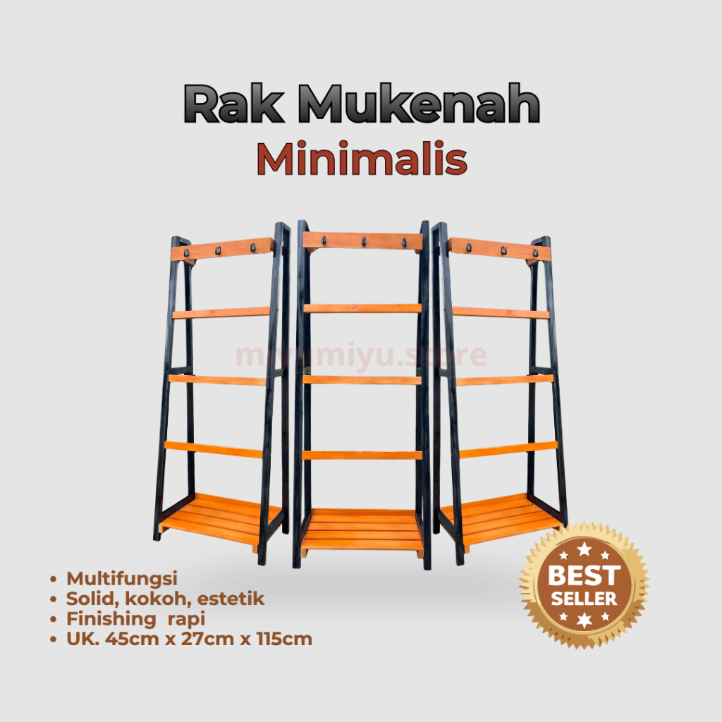 Rak Mukenah Kayu Minimalis Multifungsi Rak Mukena Estetik Organizer Mushola