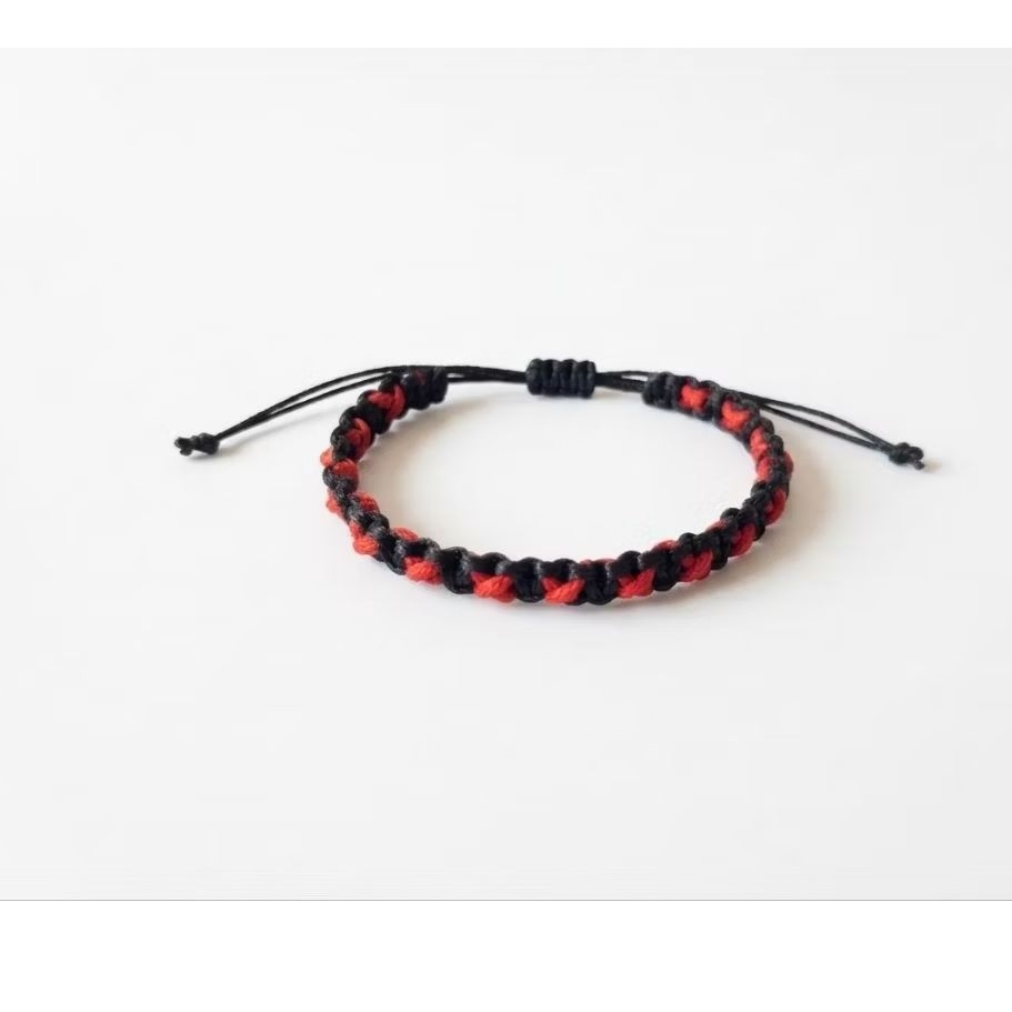 Gelang tangan Simpul X Handmade Eksklusif - Kombinasi Hitam & Merah Bold