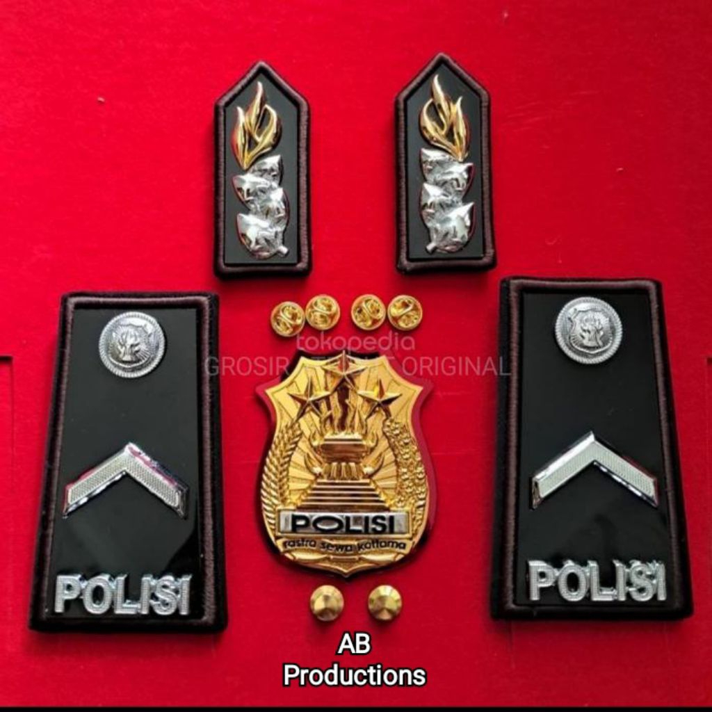 1 SET Pangkat  BRIPDA PDH List Benang Coklat Lebih Hemat.
