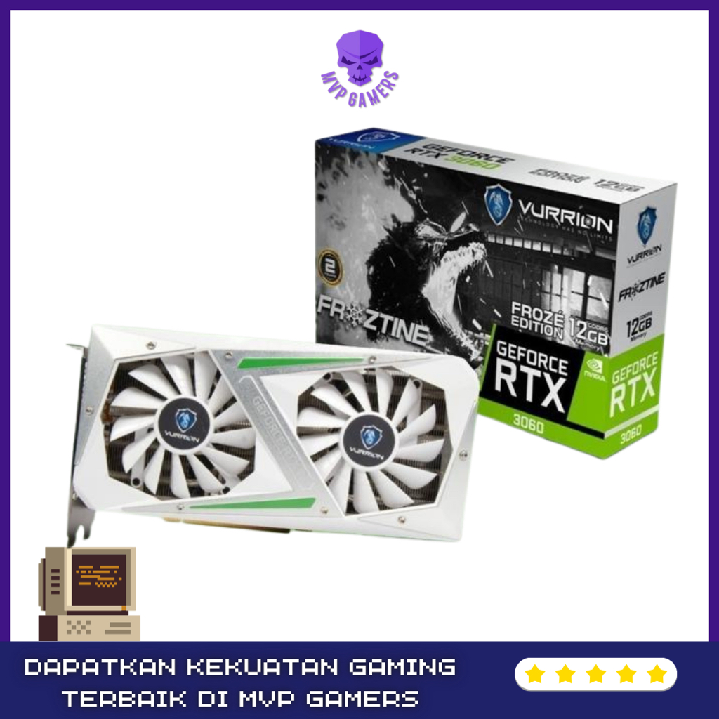 VGA Card Vurrion Geforce RTX 3060 12GB Froztine GDDR6 192Bit Kartu Grafis GPU Gaming PC Original Gar
