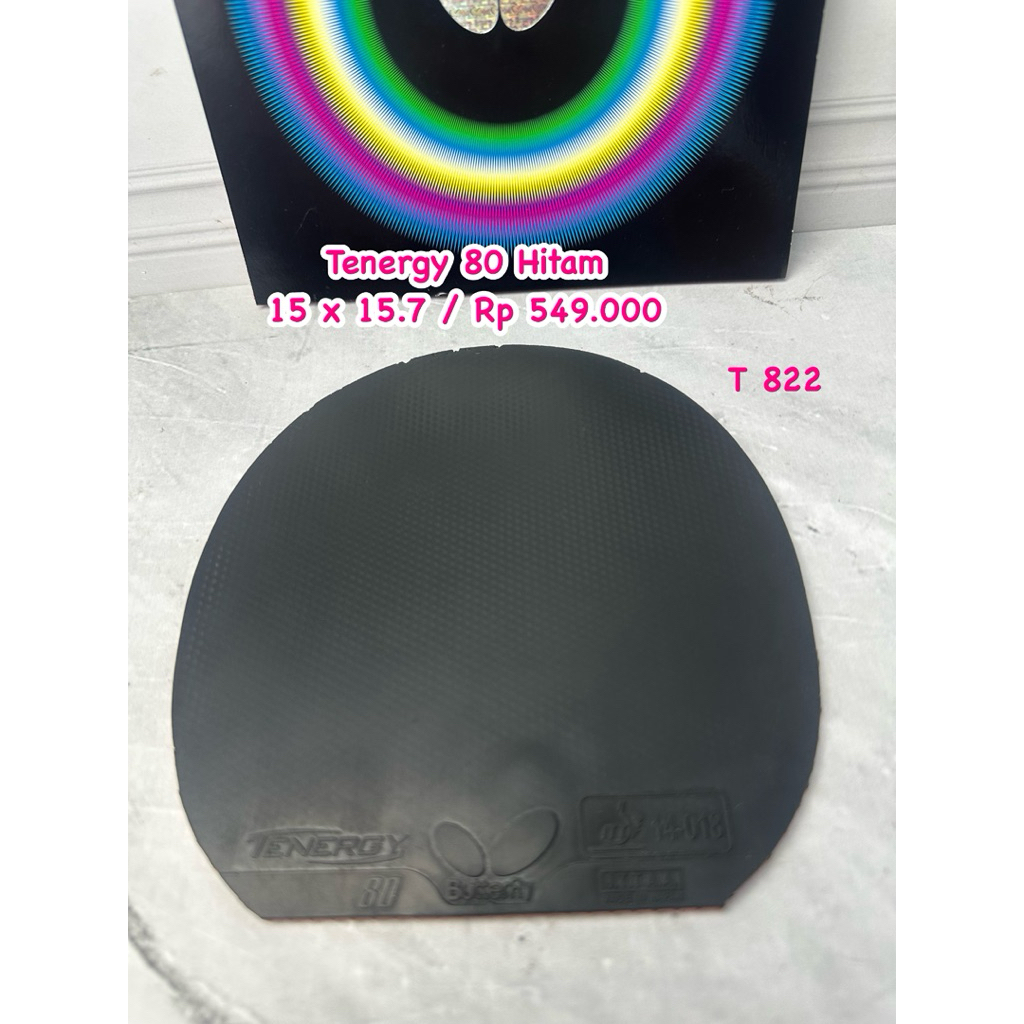 SECOND KARET BET BAT TENIS MEJA PINGPONG BUTTERFLY TENERGY 80 HITAM ORIGINAL JAPAN