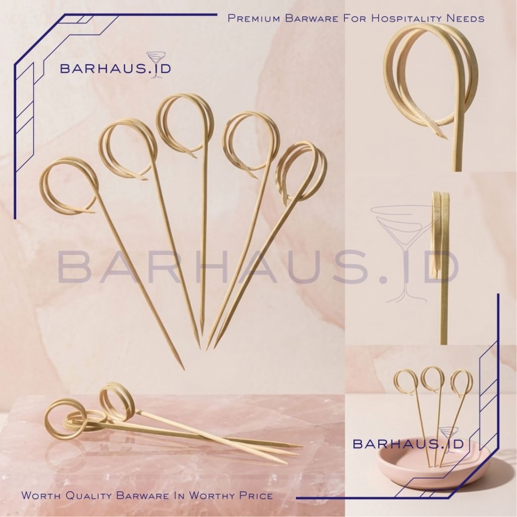 Barhaus.id | Tusukan Cocktail Bamboo | Cocktail Pick Bamboo | Garnish Skewer Bamboo