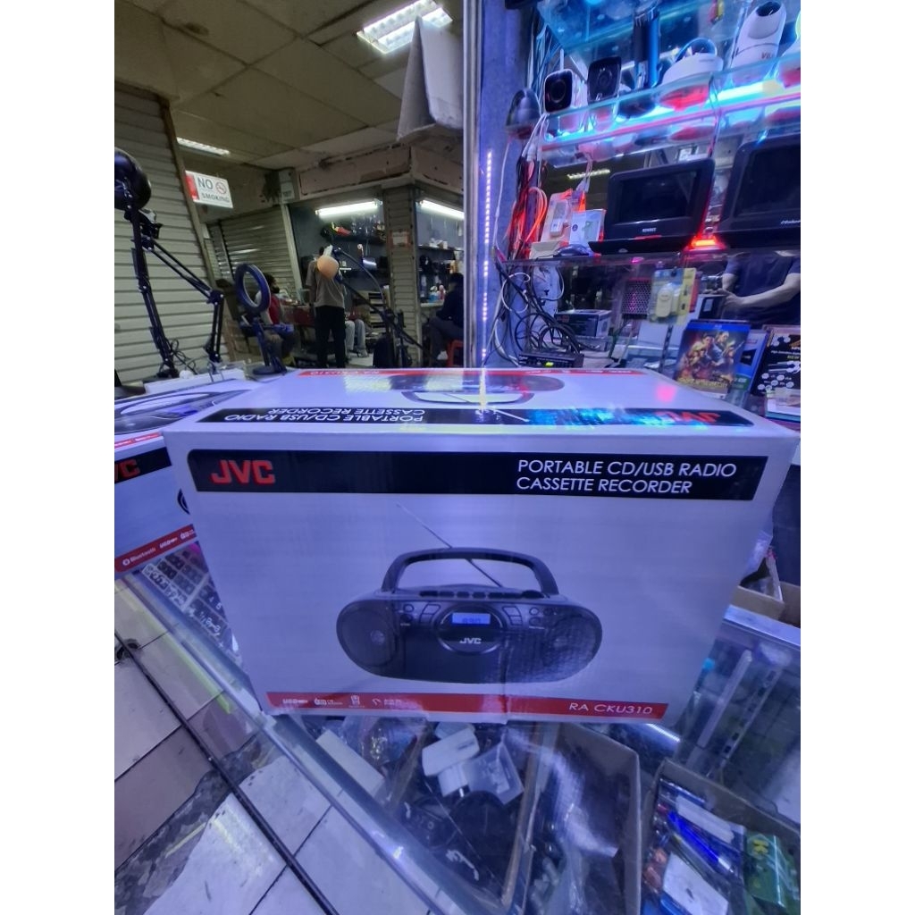 JVC RA CKU 310 TAPE RADIO KASET CD MP3 COMPO POTABLE JVC RA CKU 310 USB  CD JVC