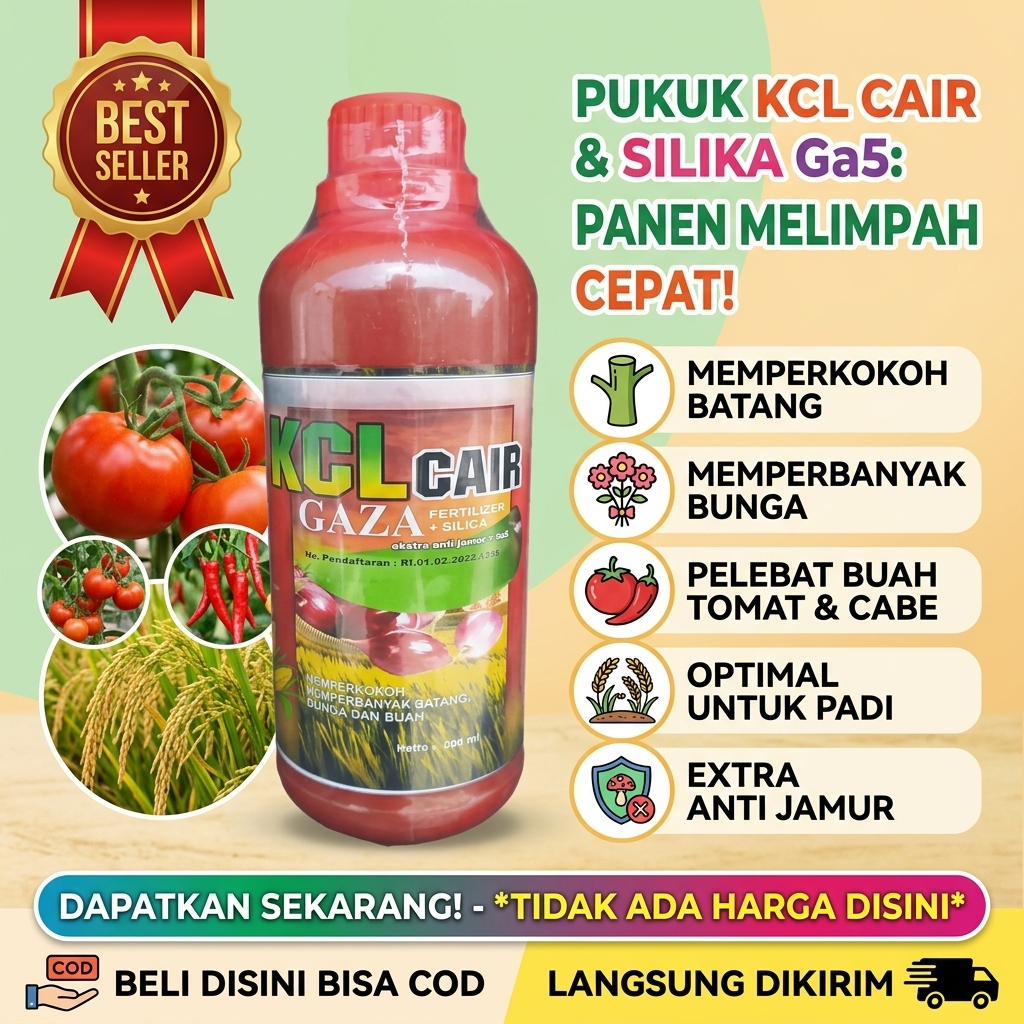 GAZA Pupuk KCL Cair Fertilizer + Silika Ga5 500ml Extra Anti Jamur Pupuk Pelebat Buah Tomat Cabe Pad