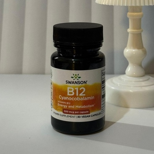 Swanson Vitamin B12 Cyanocobalamin 500 mcg 30 Kapsul Vegan Dukung Energi