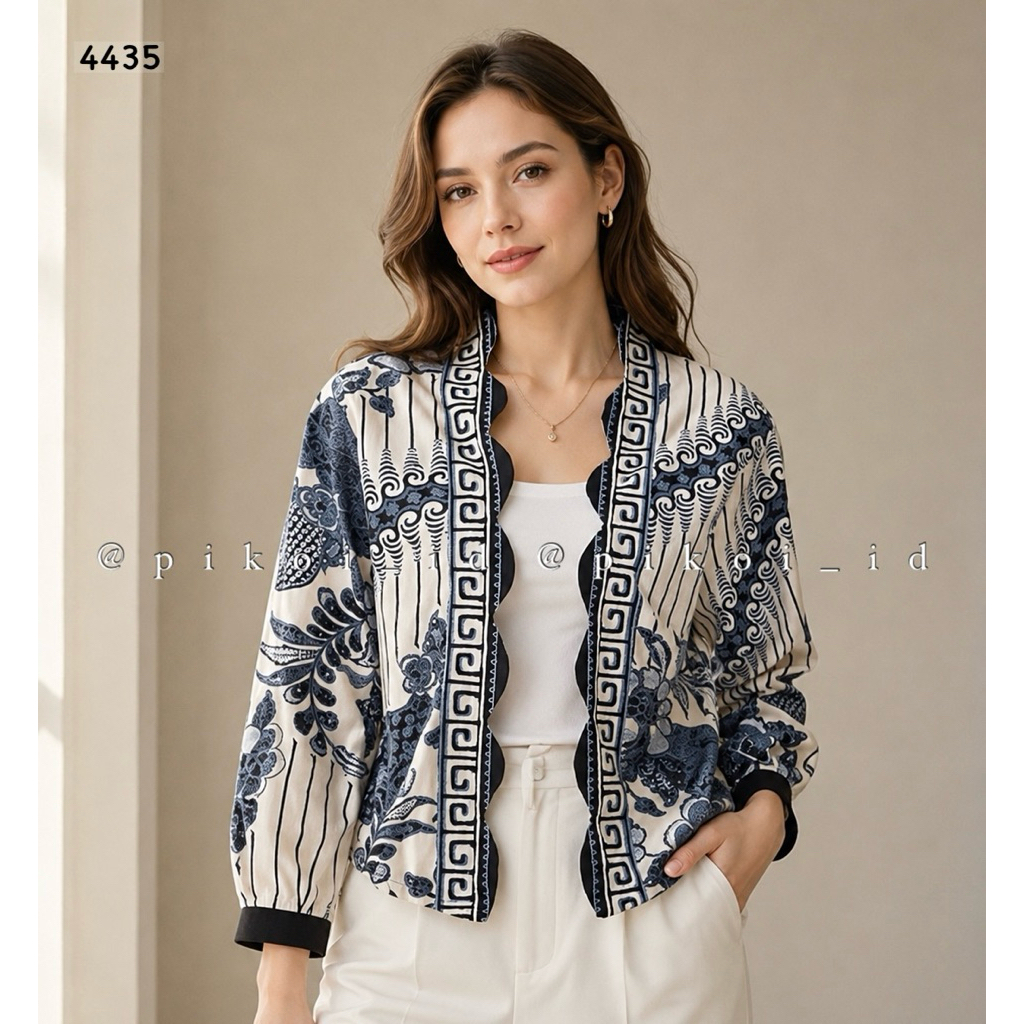 Cardigan batik katun wanita / Luaran batik cewek MAROON SOBI / outer batik kantor / outer hijab gelo