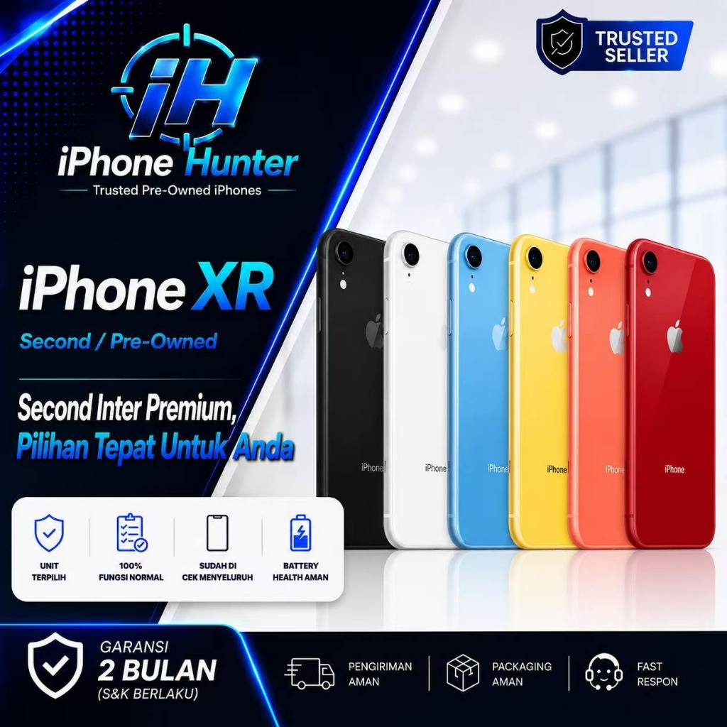 Bekas Inter  iPhone Second XR 64GB 128GB Ori NO Rekon NO Refurb Fisik Mulus Like New dan Bergaransi