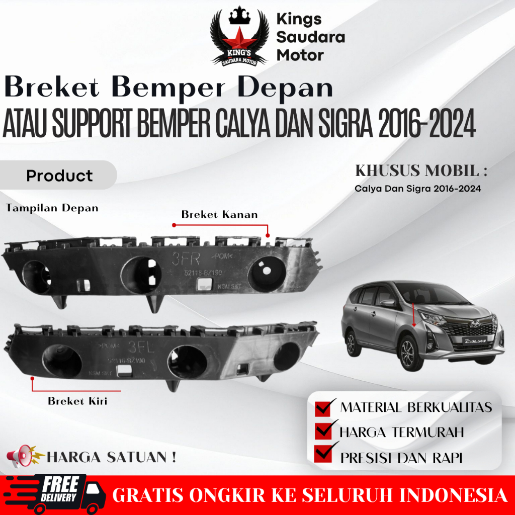 Breket Bemper Depan Atau Support Bemper Calya Dan Sigra 2016-2024 Presisi & Mudah Di Pasang
