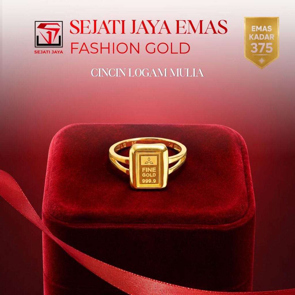 Cincin LM | Cincin wanita Premium | Cincin Emas kadar 375 | Elegan perempuan wanita