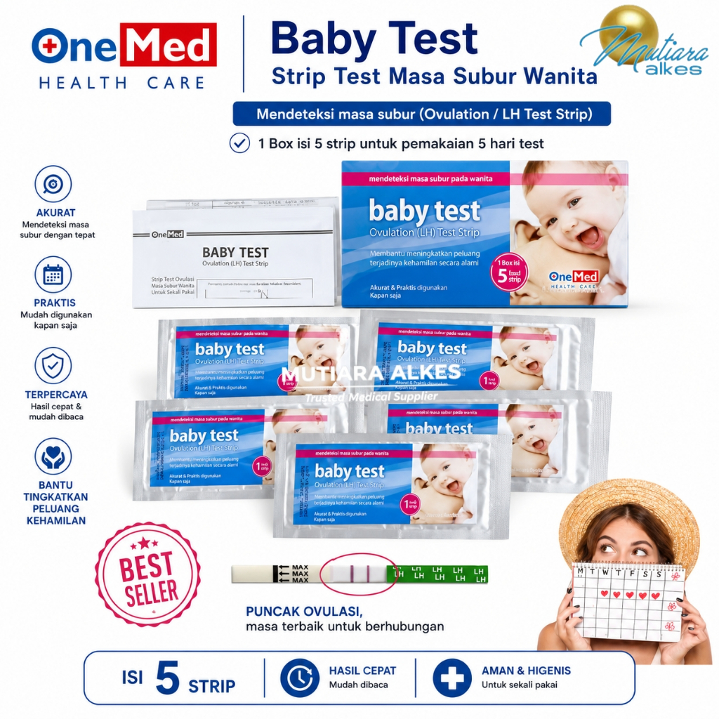 Strip Test Masa Subur Wanita / Baby Test OneMed (Ovulation/LH Test Strip) - MUTIARA ALKES