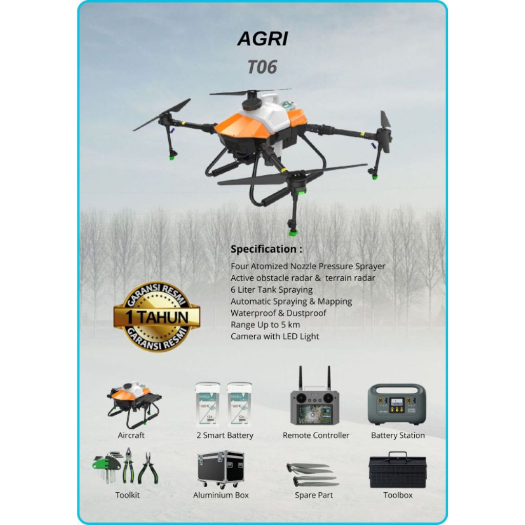 Drone Pertanian Kapasitas 6L