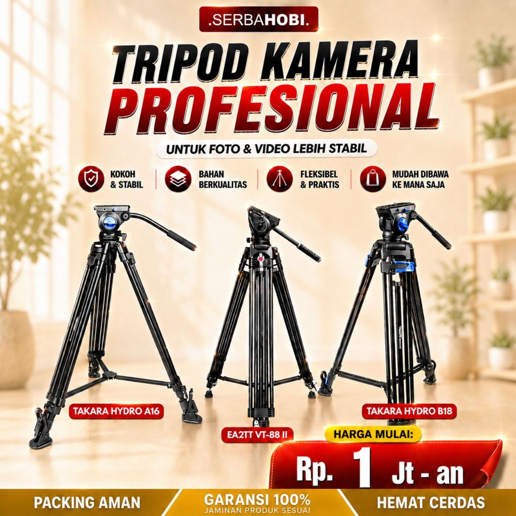 Tripod Kamera Profesional - Tripod Videografer dan Fotografer