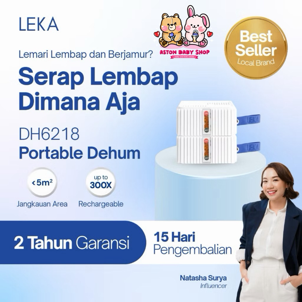 Leka Portable Dehumidifier / Dehumidifier+Heater DH6218 - Alat Penyerap Udara Lembab