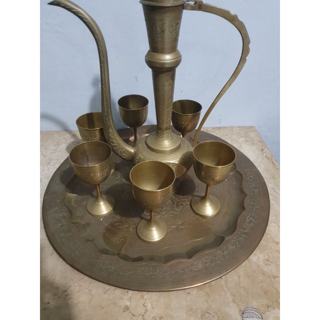 teko set kuningan antik