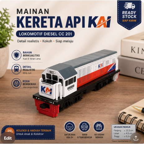 Mainan miniatur kereta api cc 201 cc203 cc206 original