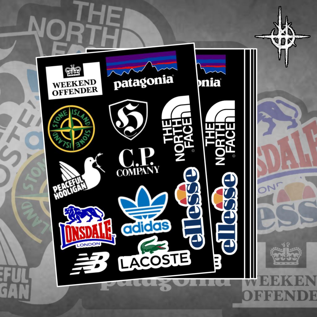 Stiker pack brand casual berbahan vinyl glossy.(tahan air / tidak mudah berkerut)