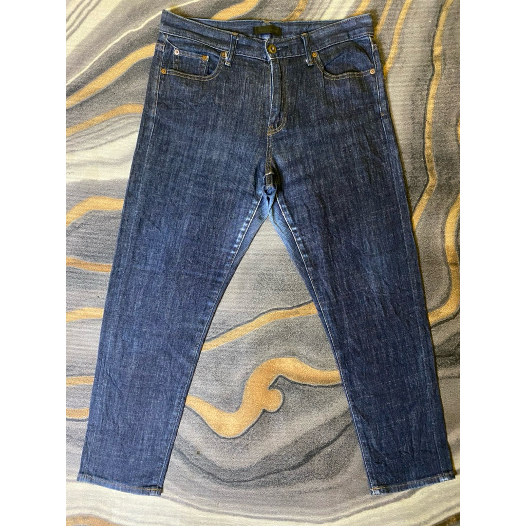 Celana Panjang Jeans Uniloo Washed Second Original
