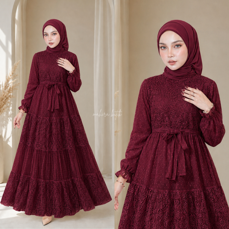 NADHIRA DRESS ASMIRANDAH DRESS GAMIS BRUKAT TILE DOTTY GAMIS REMAJA GAMIS LEBARAN 2026