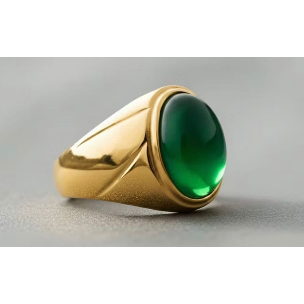 cincin batu akik hijau Garut original