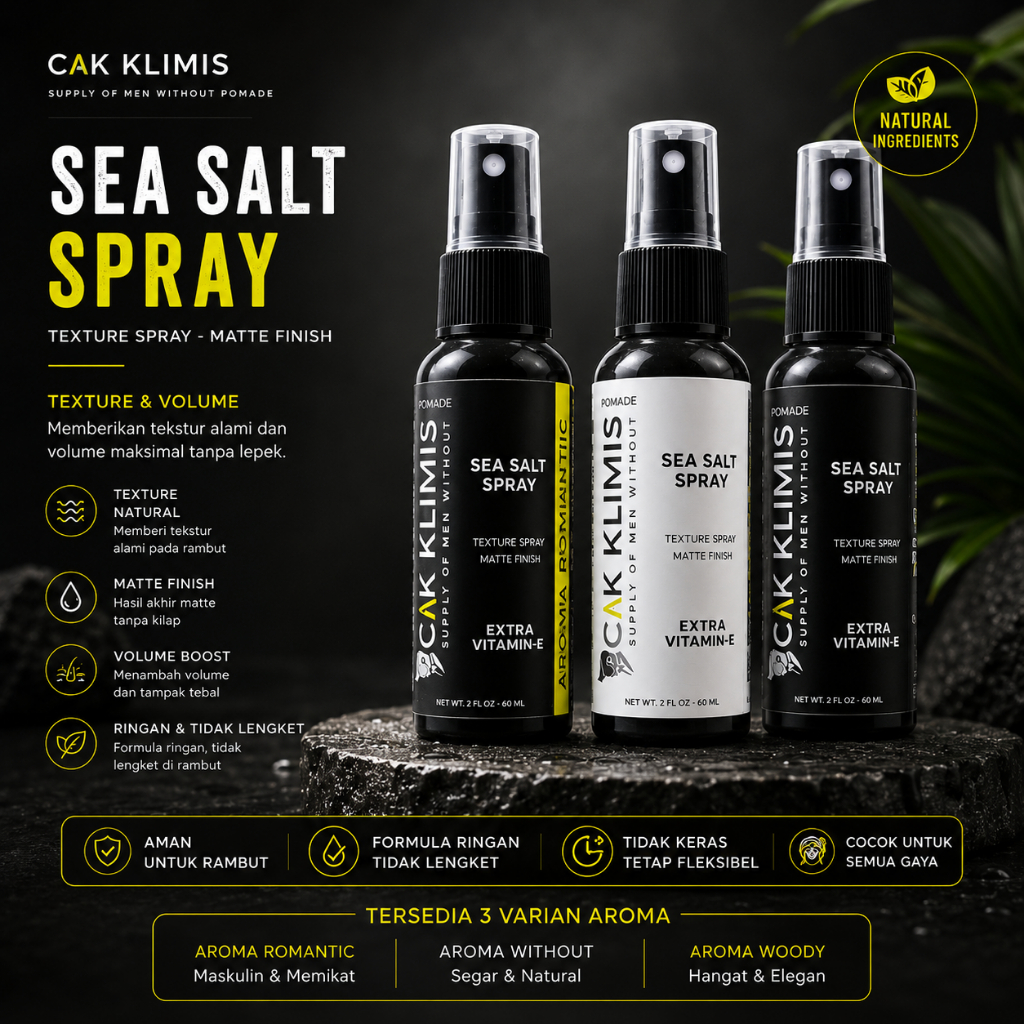 POMADE SEA SALT 60ml CAK KLIMIS - POMADE SPRAY BERVOLUME & TEKSTUR