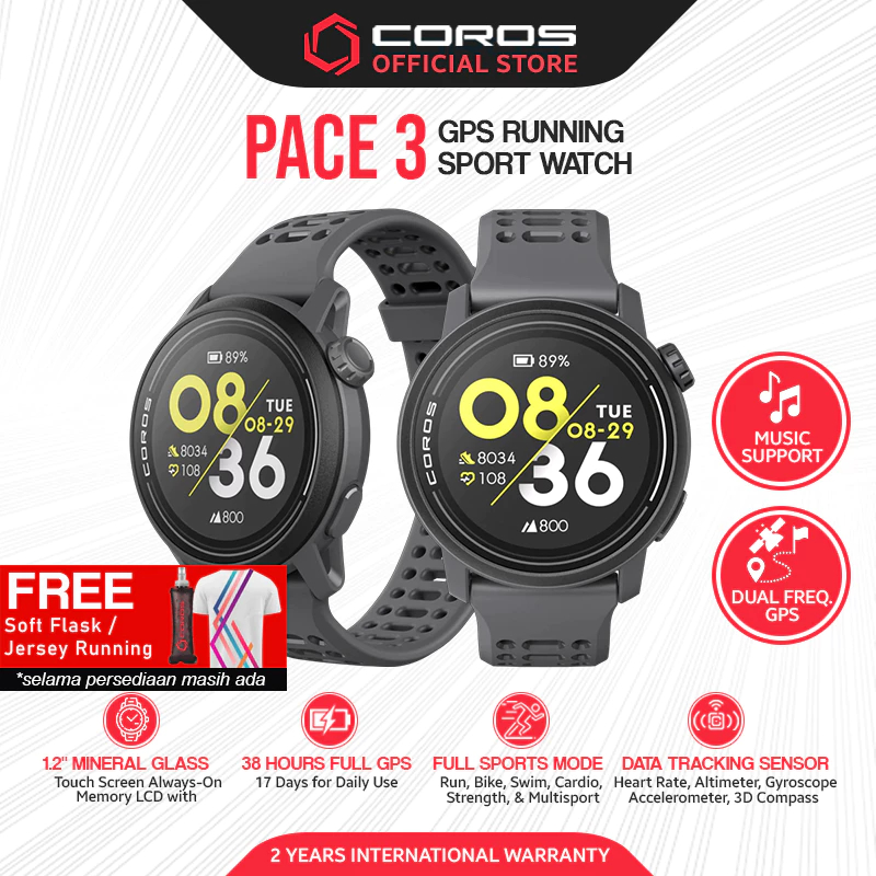 COROS Pace 3 GPS Running Sport Watch with Music