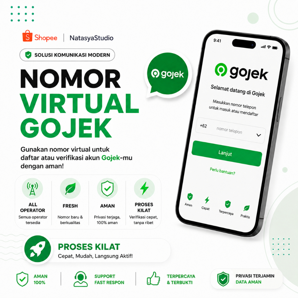 NOMOR VIRTUAL GOJEK FRESH OTP GOJEK AKUN GOJEK MURAH BERKUALITAS