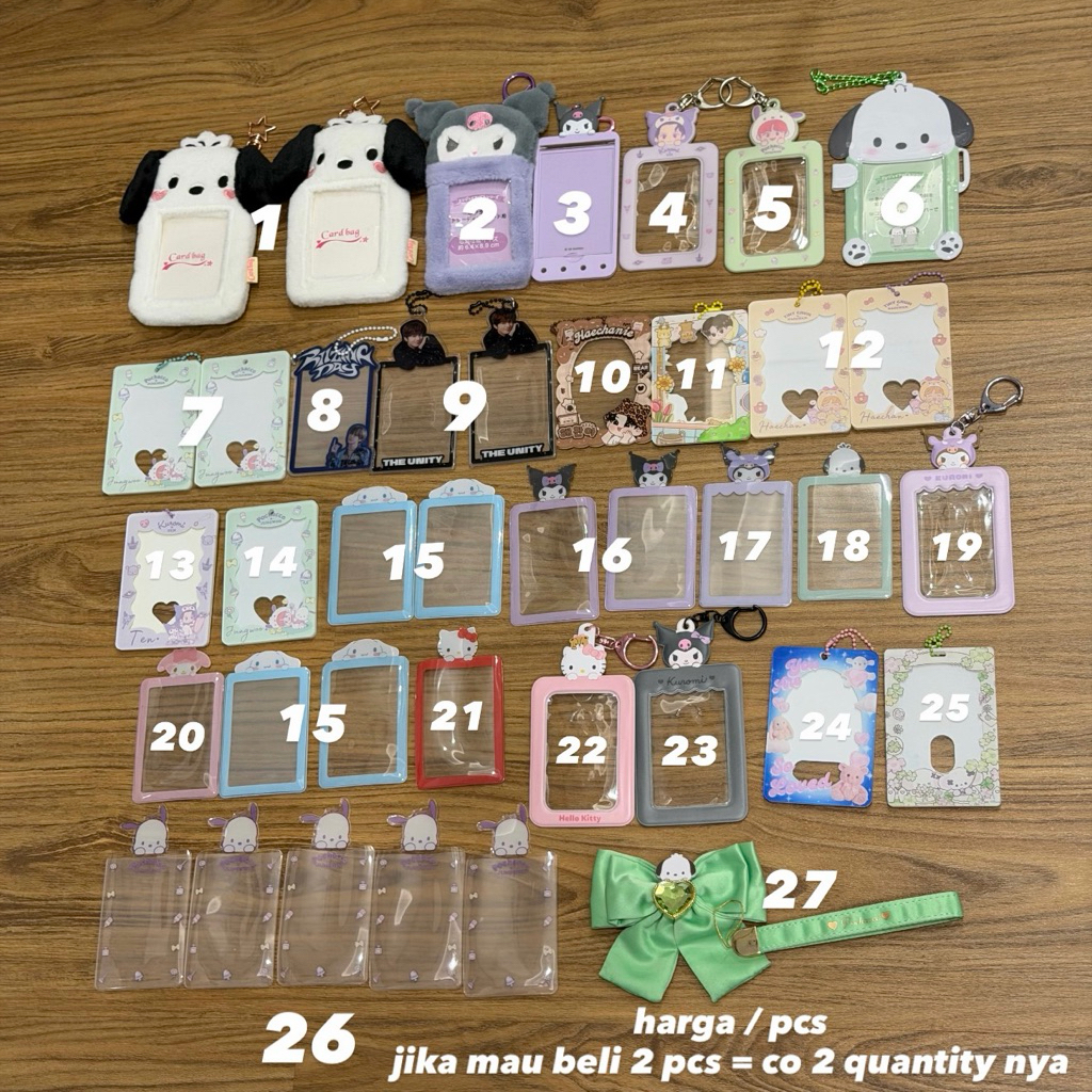 photocard holder sanrio kuromi melody hello kitty cinnamoroll pochacco sanrio x nct jungwoo ten ligh