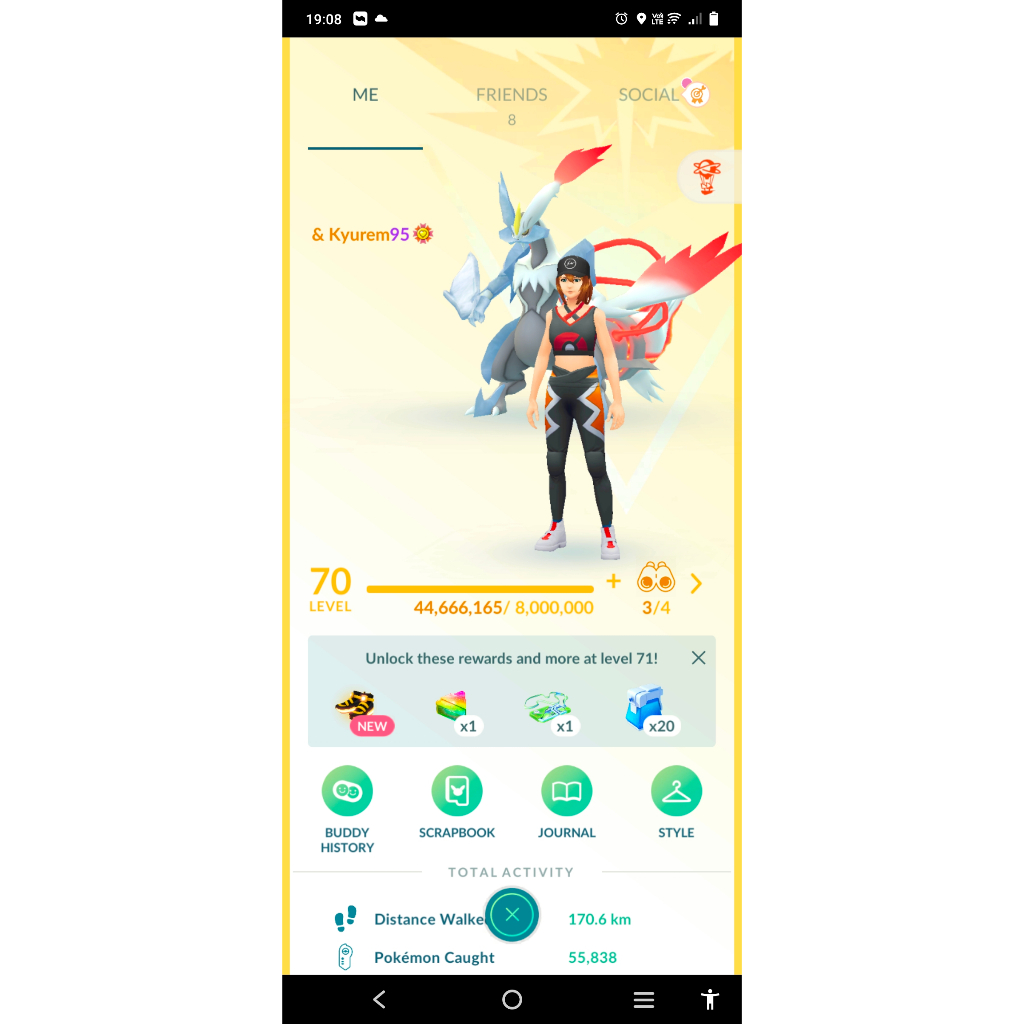 Paket Pokemon Go Siap Pakai (Akun level 70) Fusion White Kyurem, Primal Kyogre, Shiny BG Primal Grou