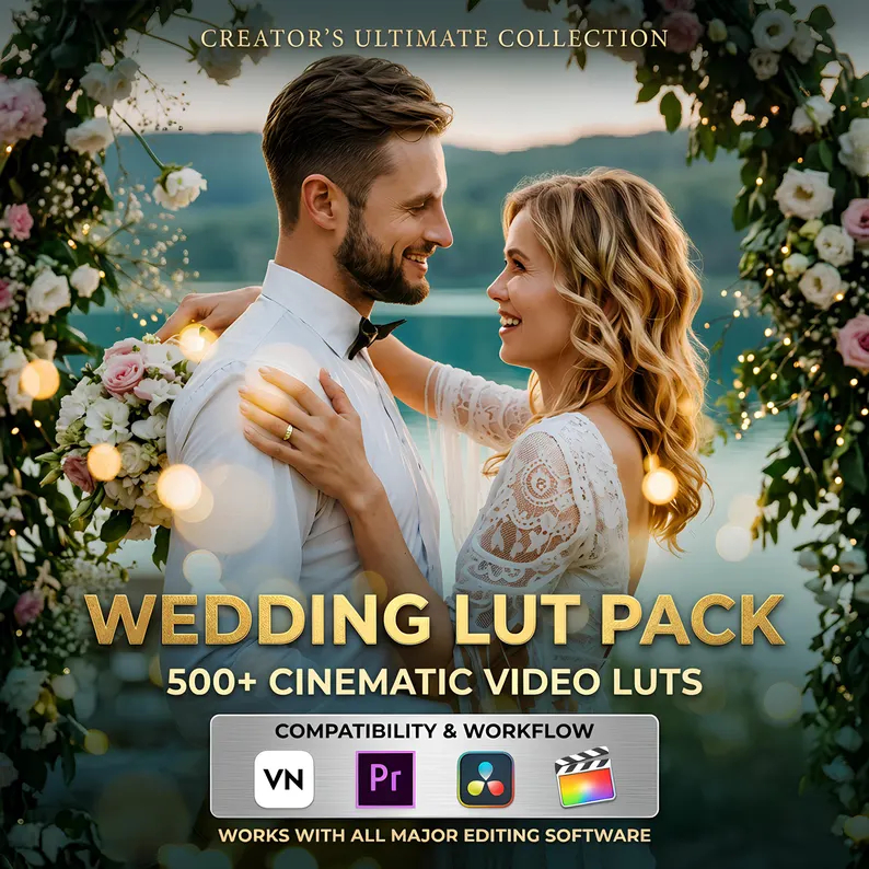 500+ Cinematic Wedding LUTs Pack | Romantic Video Presets