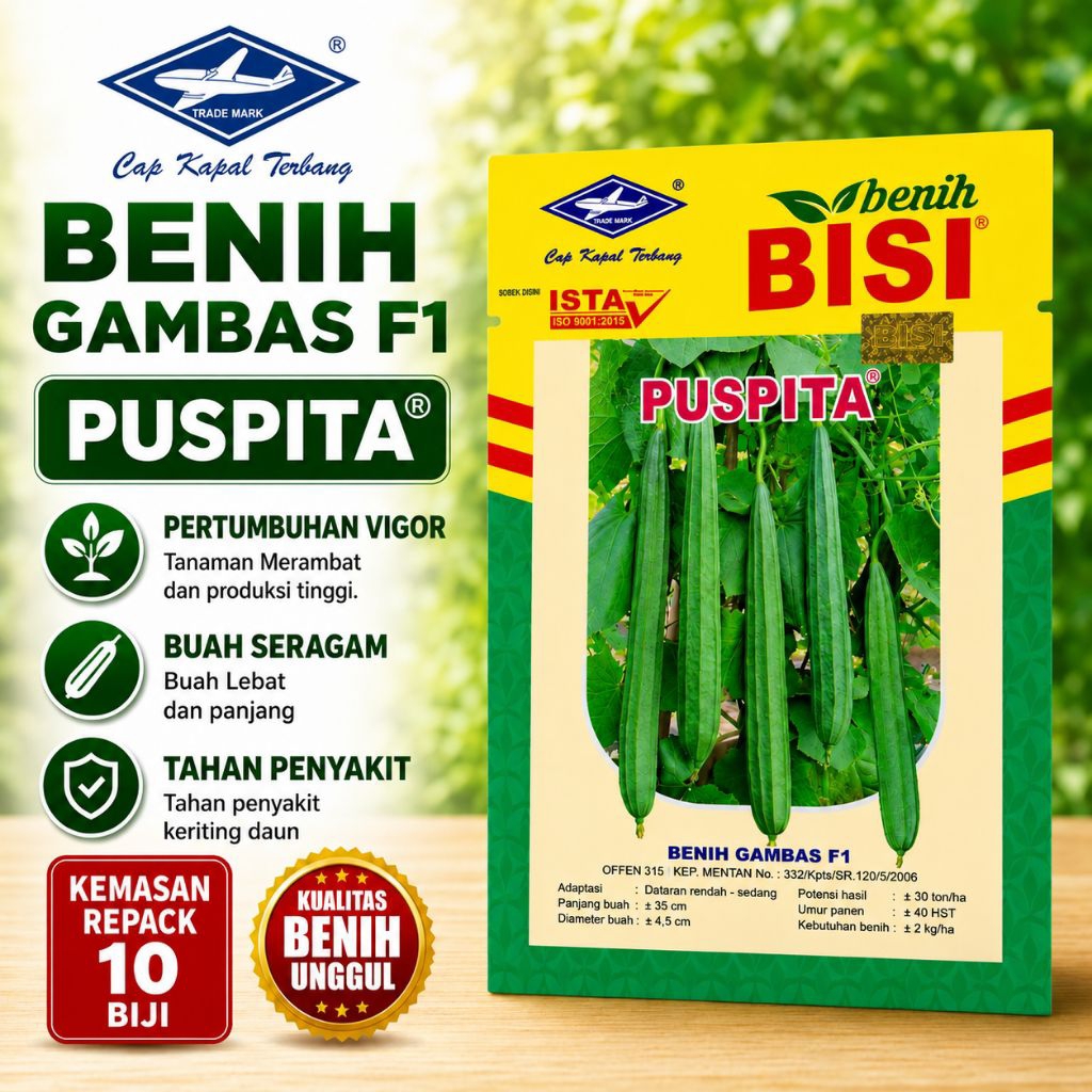 Benih Gambas F1 PUSPITA  Kemasan Repack 10 Biji