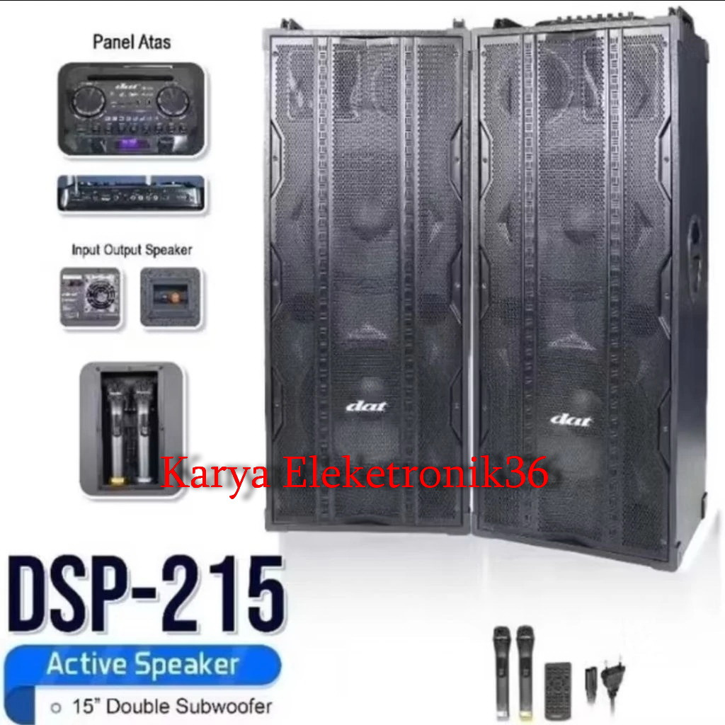 Speaker aktif pasif dat 15 inch dsp215 double subwoofer dsp 215 aktiv pasiv