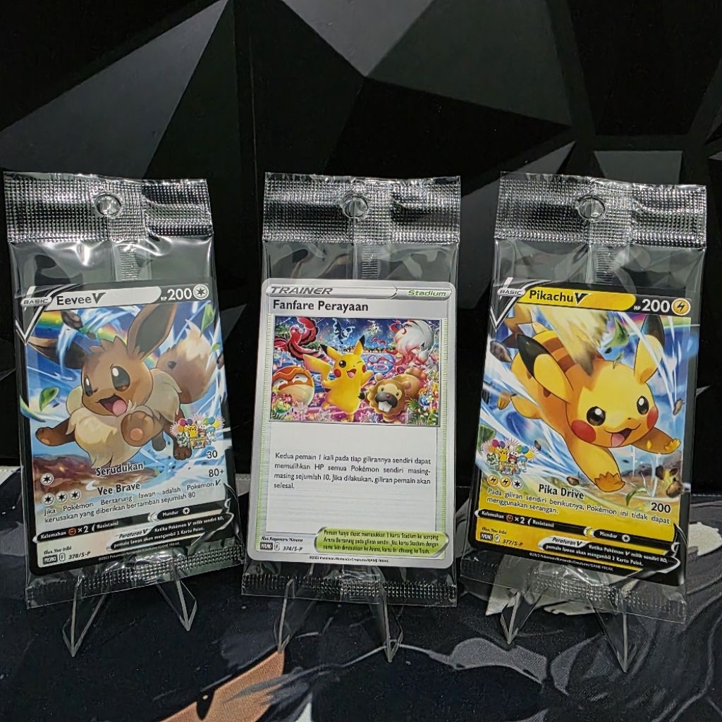 Tcg Pokemon SEALED Promo Pikachu, Eevee Fanfare perayaan