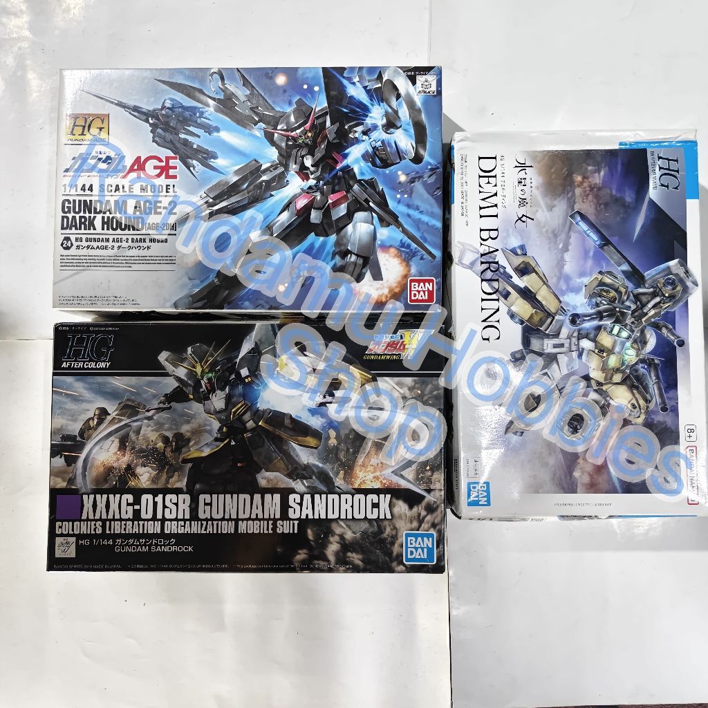 HG Gundam Age 2 Dark Hound, Sandrock, & Demi Barding [Bandai] - (TAG : Gremory Hajiroboshi Marchosia