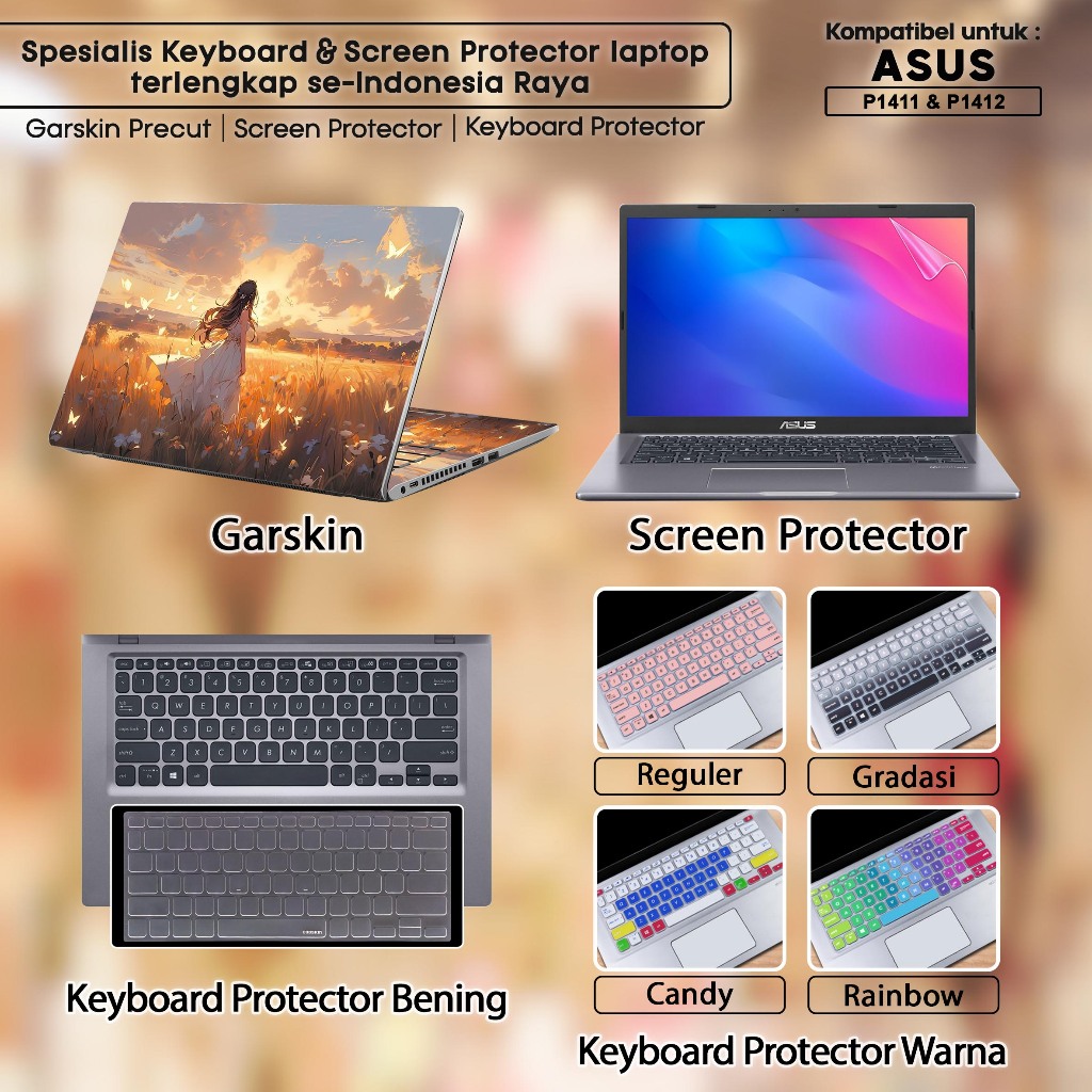 Screen Protector Anti Gores Cover Garskin Laptop Precut Custom Fit Kompatibel untuk Asus ExpertBook 