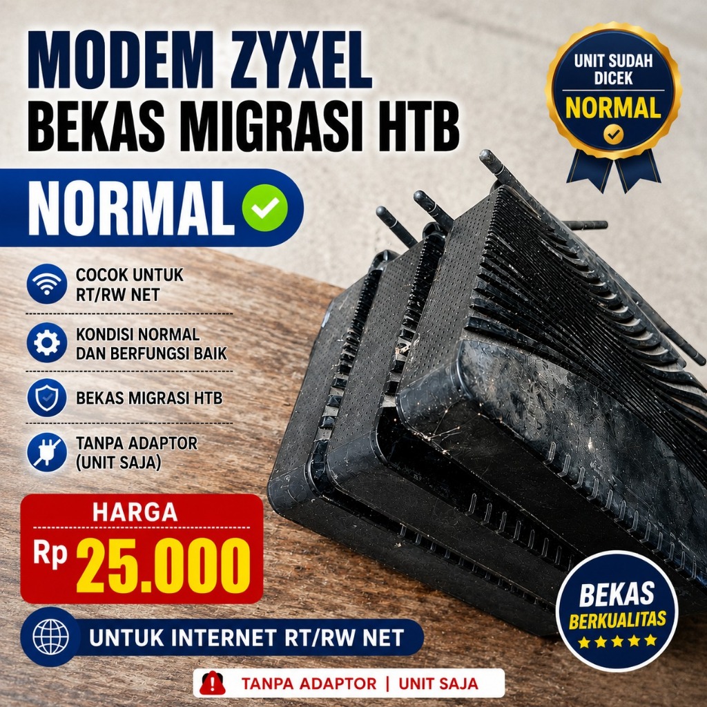 Modem Router Zyxel P660 HN-v1 T2 bekas normal tanpa adaptor