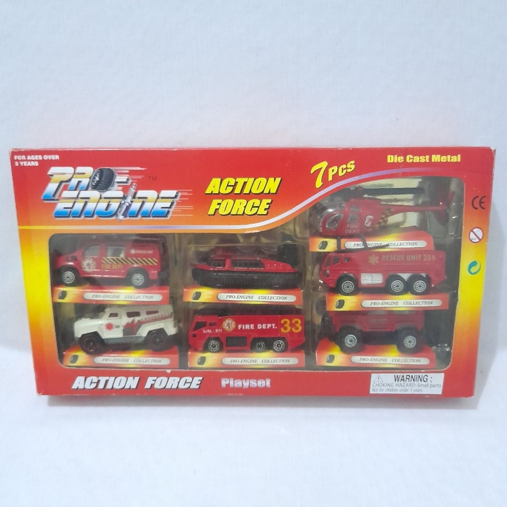 Pioneer Pro Engine Action Force Playset Rescue Unit Fire Dept Helicopter Item No. PT-2011 - Pack 7 P