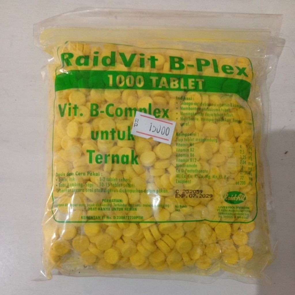 Becomp 1000 Tablet Vitamin B Complex untuk Ternak Sapi, Kambing, dan Unggas