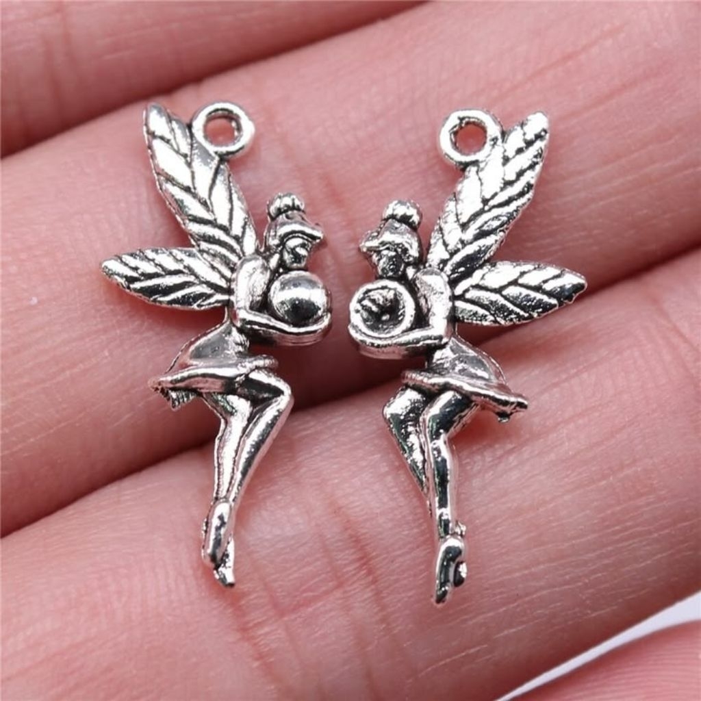 (10 PCS) Charm Bandul Peri Silver Pendant Besi Alloy