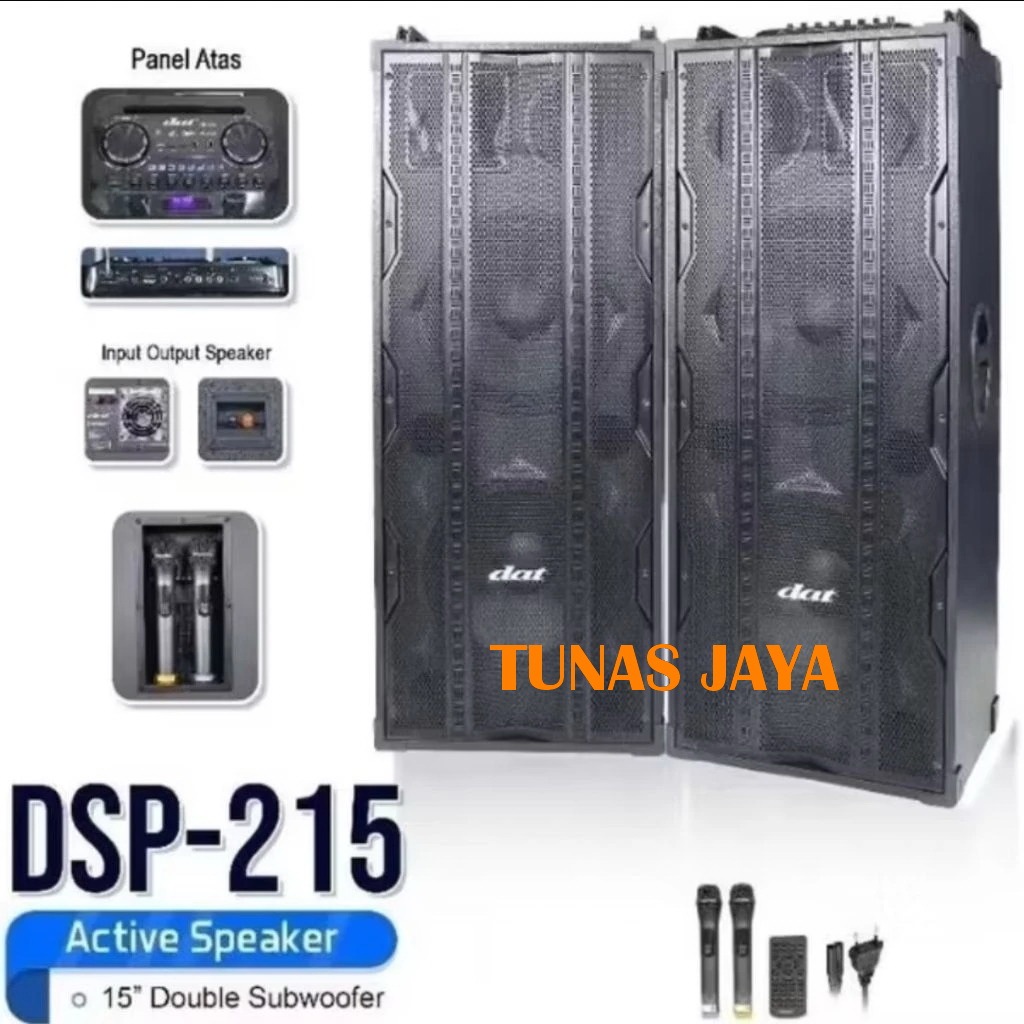 Speaker aktif pasif dat 15 inch dsp215 double subwoofer dsp 215 aktiv pasiv