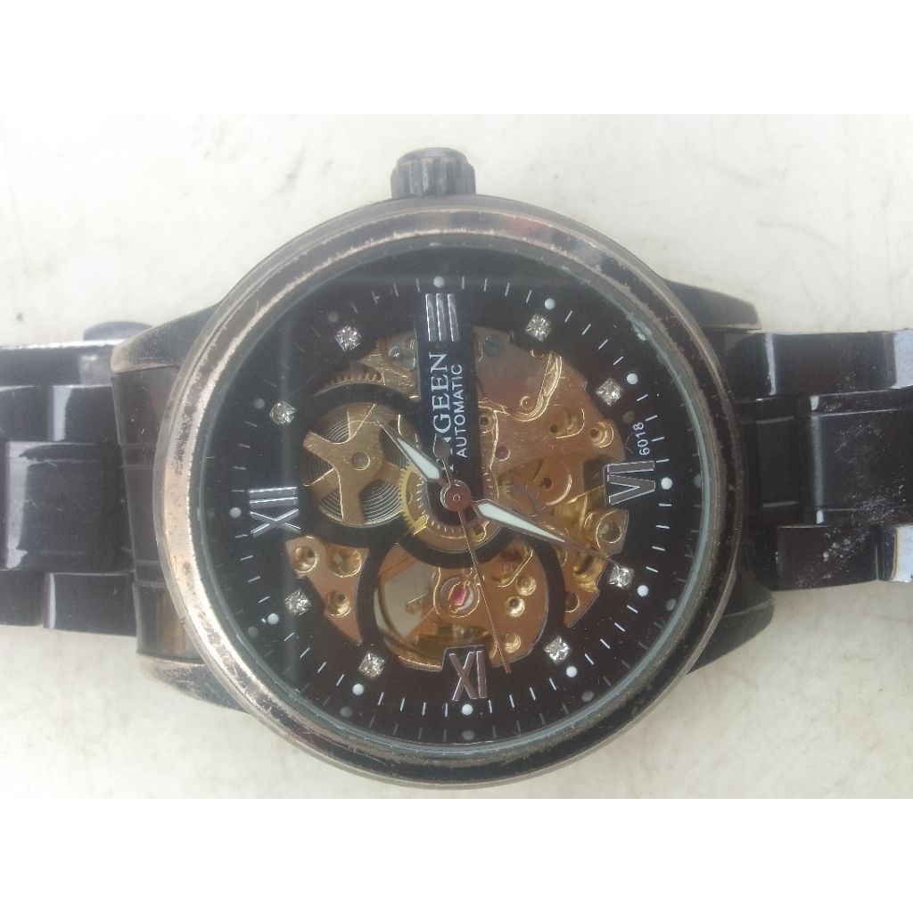 bahan jam tangan fngeen automatic+putar hidup