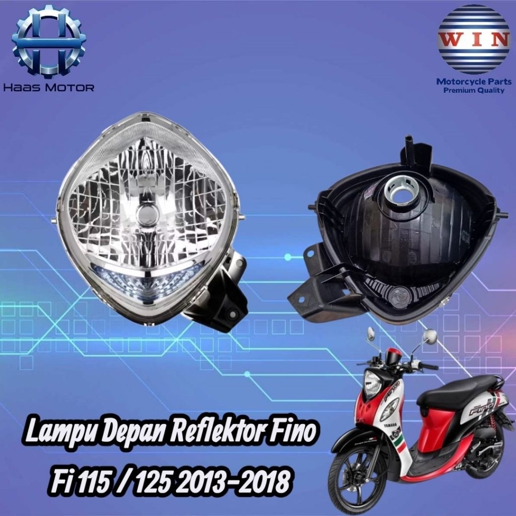 Win-Lampu Depan Reflektor Yamaha Fino FI 115 125  2014 2015 2016 2017 2018