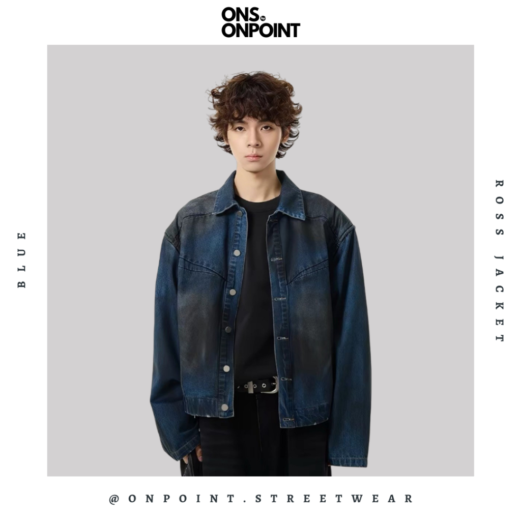 [ONS BY ONPOINT] Ross Denim Jacket - jaket denim pria jaket varsity pria leather jacket baseball jak