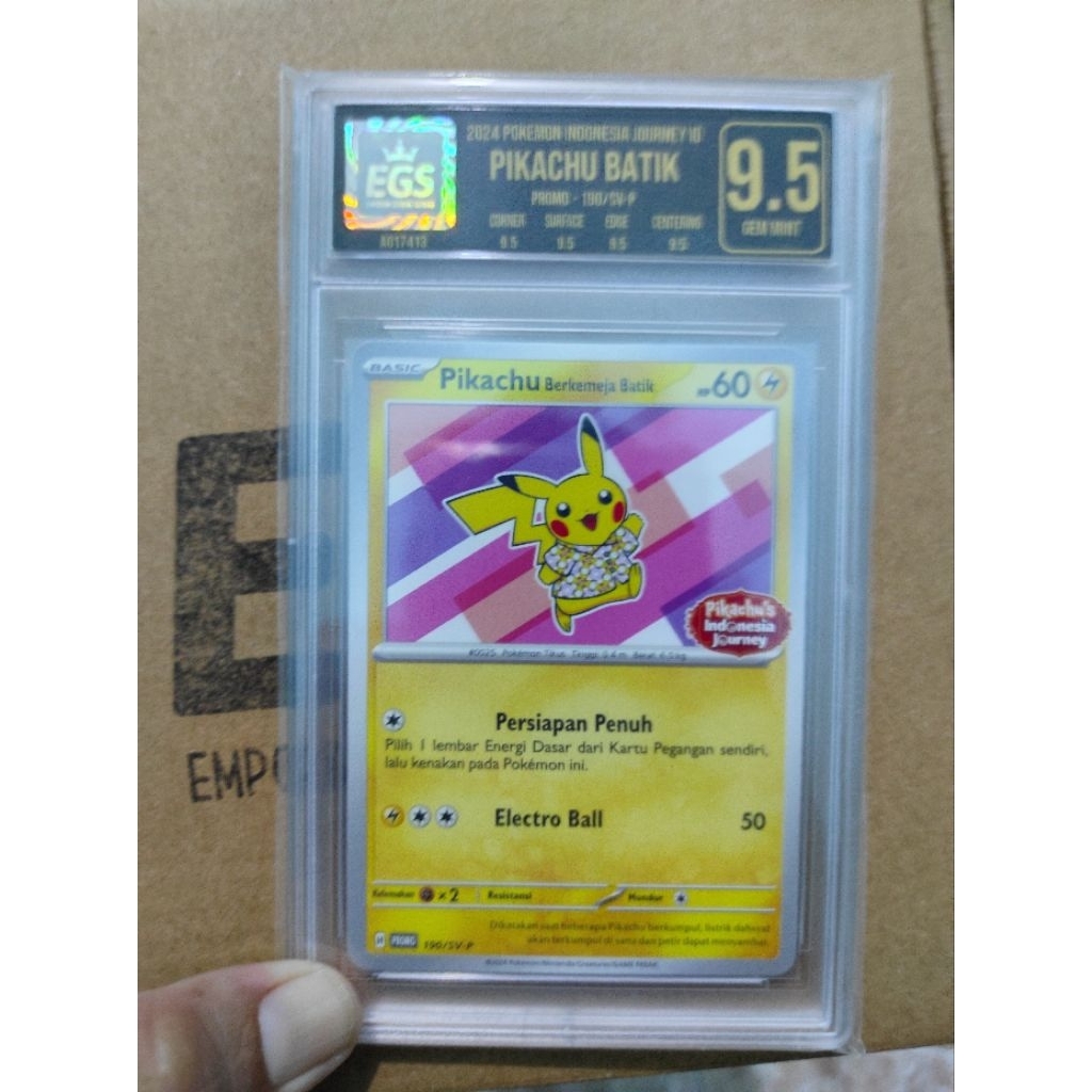 KARTU POKEMON SLAB EGS PIKACHU BATIK