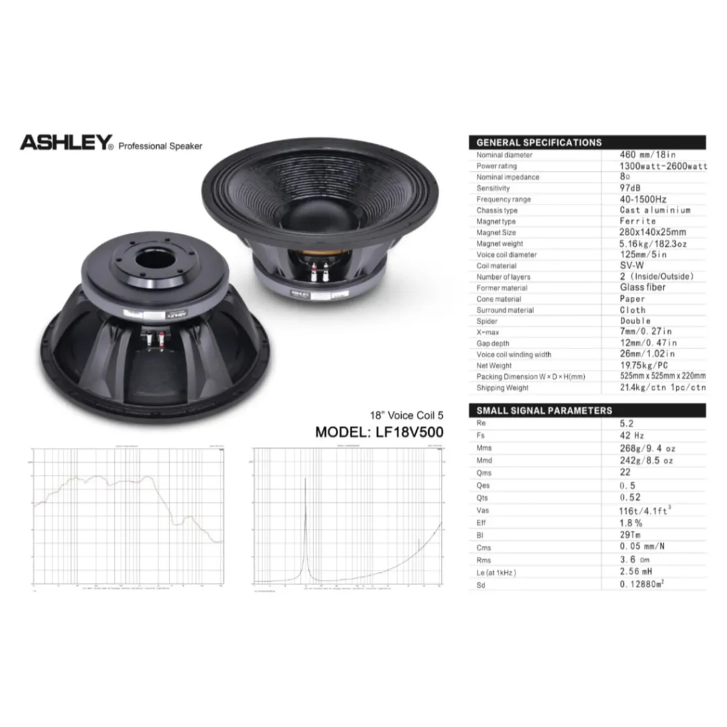 Speaker komponen ashley lf 18 v500 speaker komponen ashley lf18 v500 18 inch original