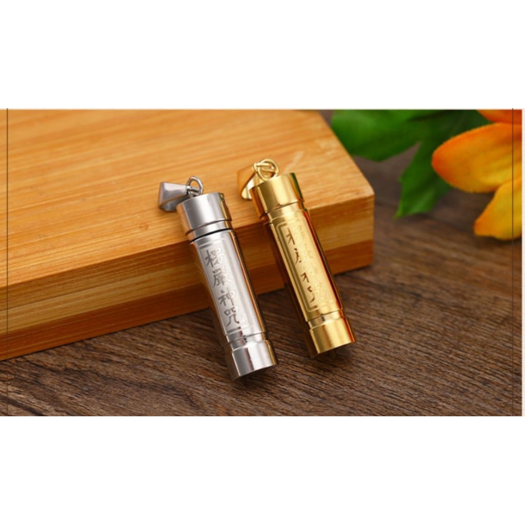 liontin stainless tabung buka tutup